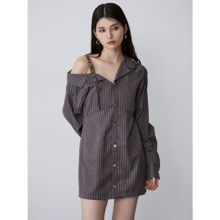 アシメショルダーミニシャツワンピース | MURUA | 詳細画像5 