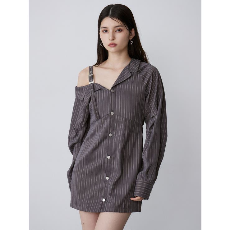 アシメショルダーミニシャツワンピース | MURUA | 詳細画像6 