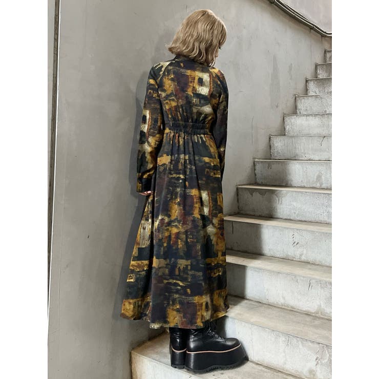 ニュアンスパターンマキシワンピース[品番：MKSW0066026]｜MURUA