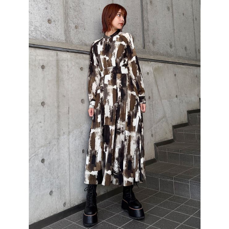 MURUA ニュアンスパターンマキシワンピース セール】ニュアンスパターンマキシワンピース（ワンピース）｜MURUA