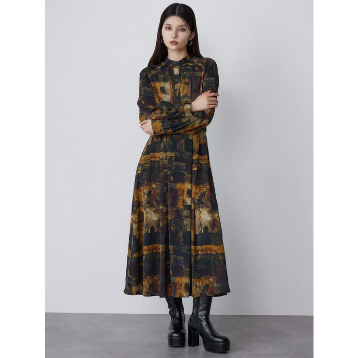 MURUA ニュアンスパターンマキシワンピース ニュアンスパターンマキシワンピース[品番：MKSW0066026]｜MURUA