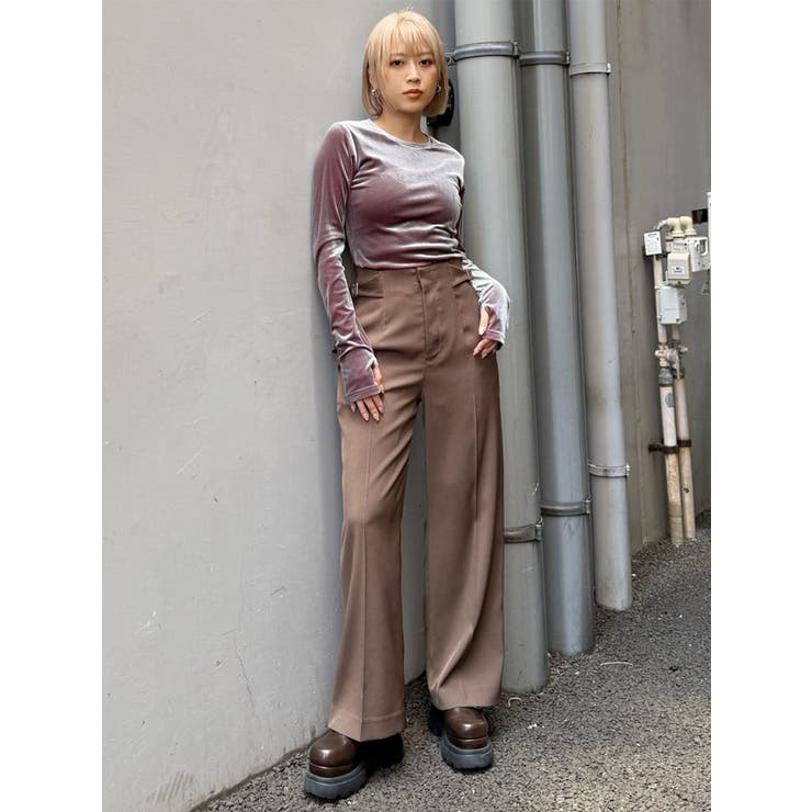 ♡*♡様 即完売　サイドベルトサテン Wide-pantsQua サイドベルトパンツ【セット販売対象】[品番：MKSW0066155