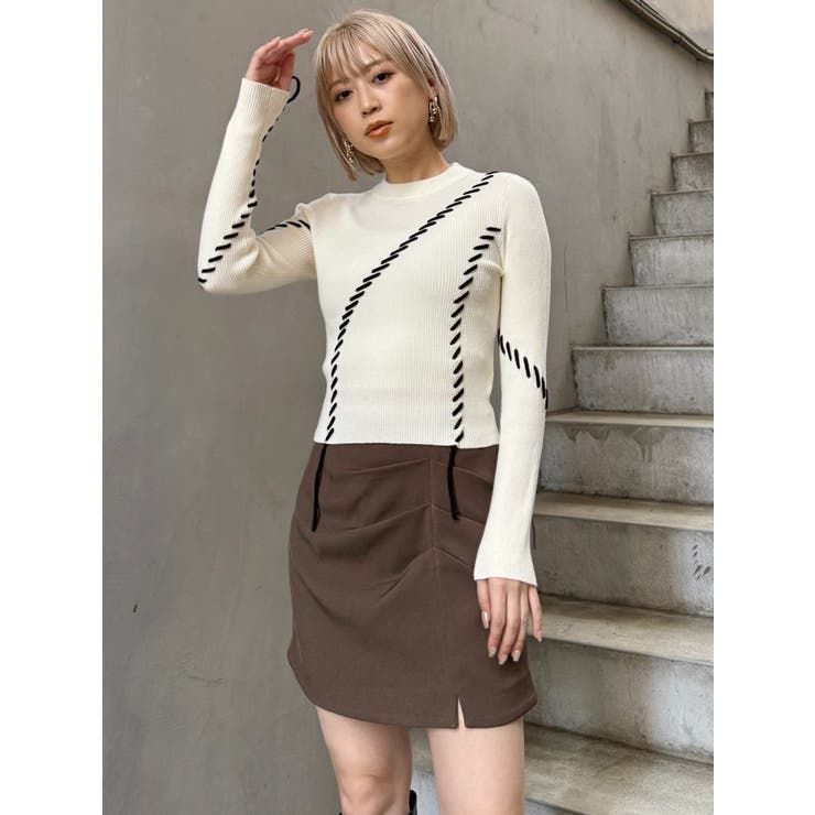 タックドレープミニスカート【セットアップ着用可】 | MURUA | 詳細画像22 