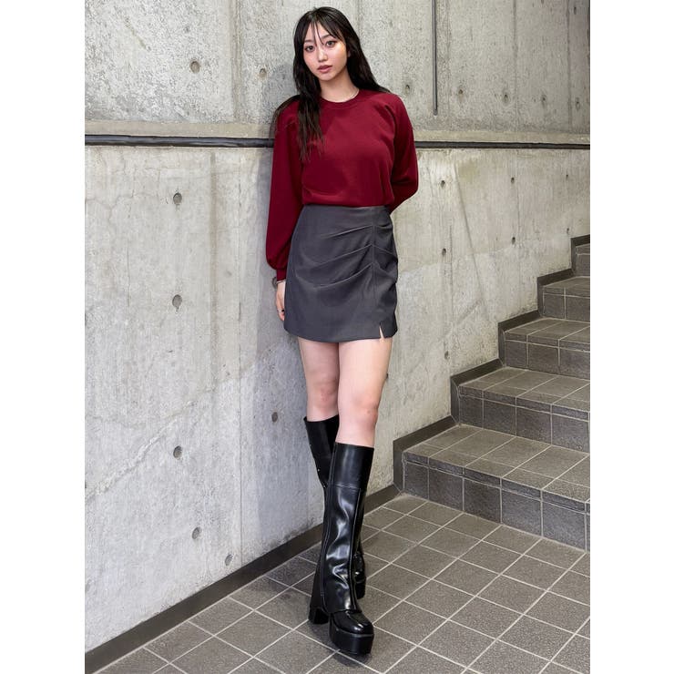 タックドレープミニスカート【セットアップ着用可】 | MURUA | 詳細画像36 