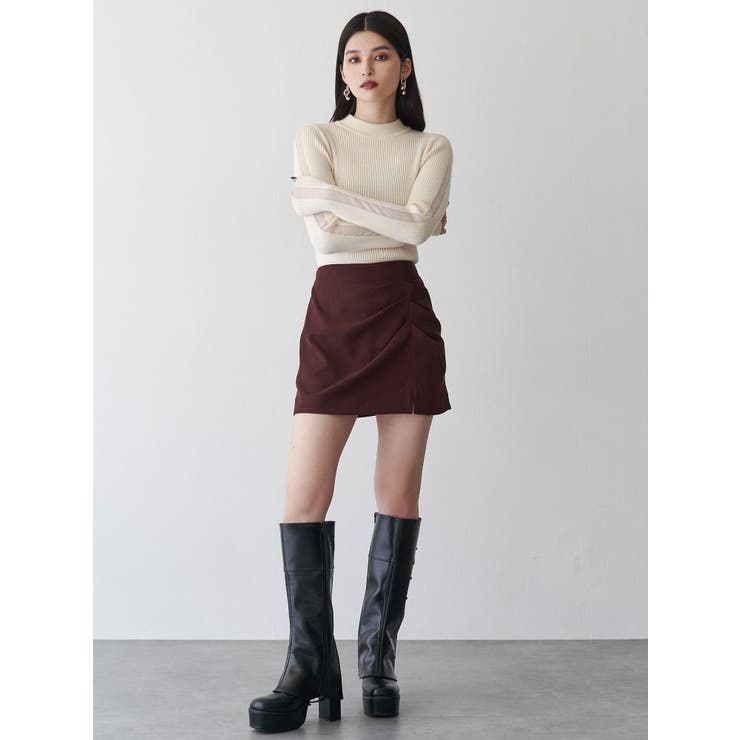 タックドレープミニスカート【セットアップ着用可】 | MURUA | 詳細画像5 