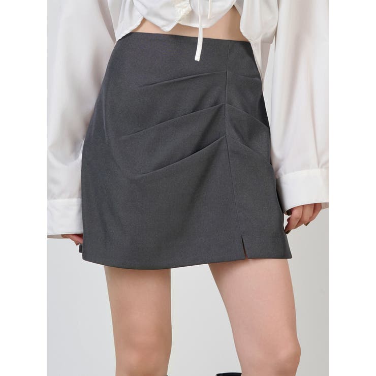 グレー | タックドレープミニスカート【セットアップ着用可】 | MURUA
