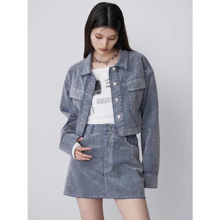 フロッキーデニムミニスカート【セット販売対象】 | MURUA | 詳細画像10 