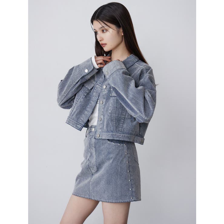 フロッキーデニムミニスカート【セット販売対象】 | MURUA | 詳細画像11 