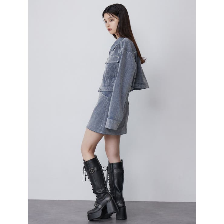 フロッキーデニムミニスカート【セット販売対象】 | MURUA | 詳細画像16 