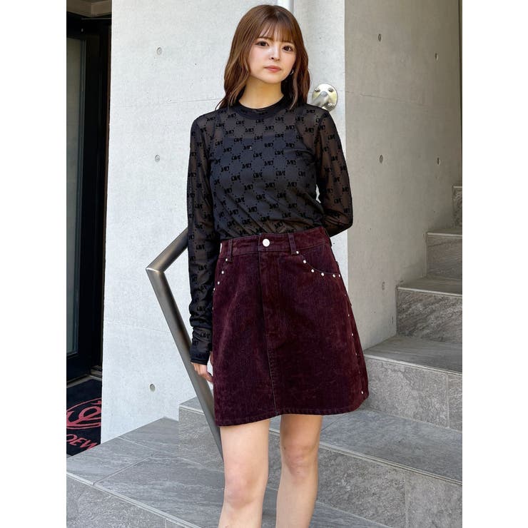 patou デニムミニスカート　黒 Patou | オーガニックデニム製 Aラインミニスカート