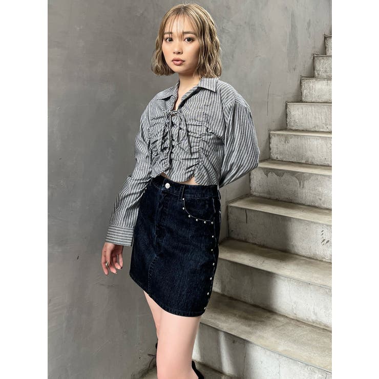 フロッキーデニムミニスカート【セット販売対象】 | MURUA | 詳細画像36 