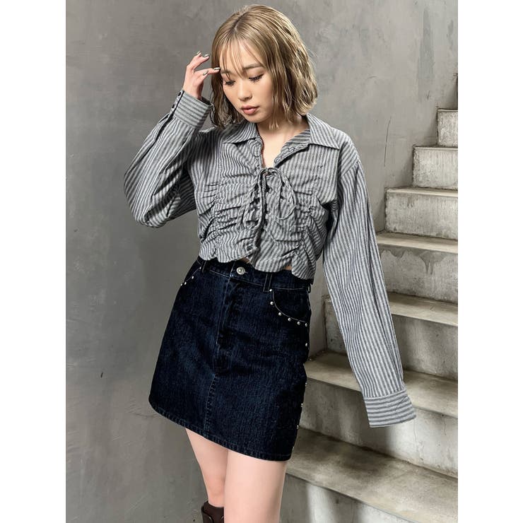 フロッキーデニムミニスカート【セット販売対象】 | MURUA | 詳細画像37 