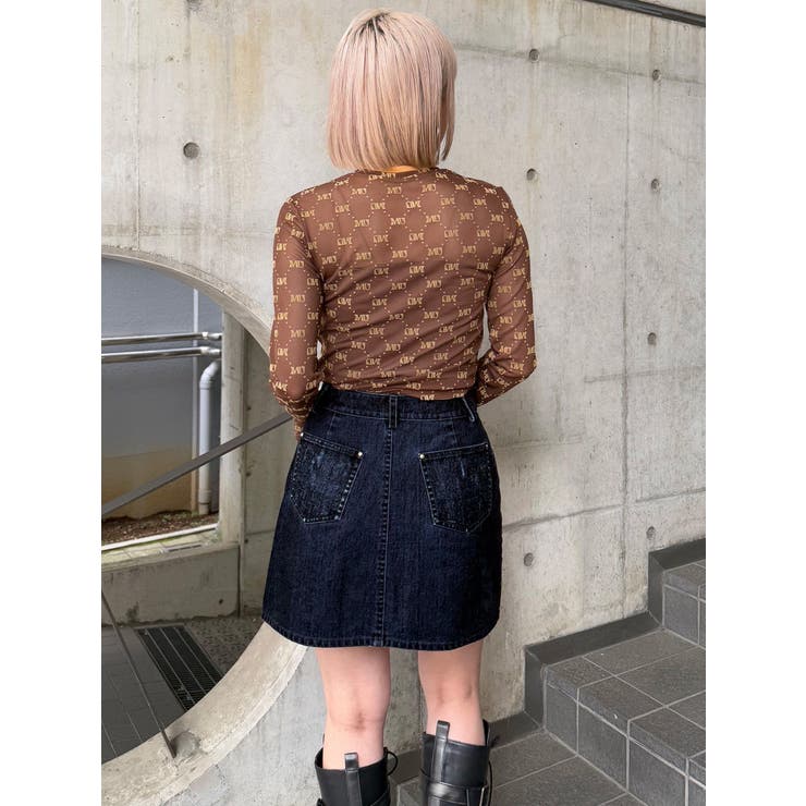 フロッキーデニムミニスカート【セット販売対象】 | MURUA | 詳細画像42 