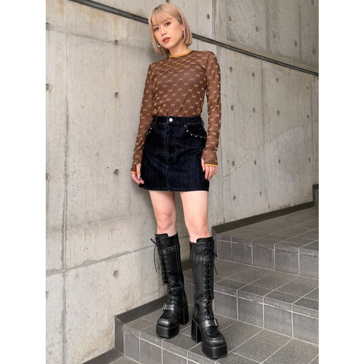 フロッキーデニムミニスカート【セット販売対象】 | MURUA | 詳細画像43 