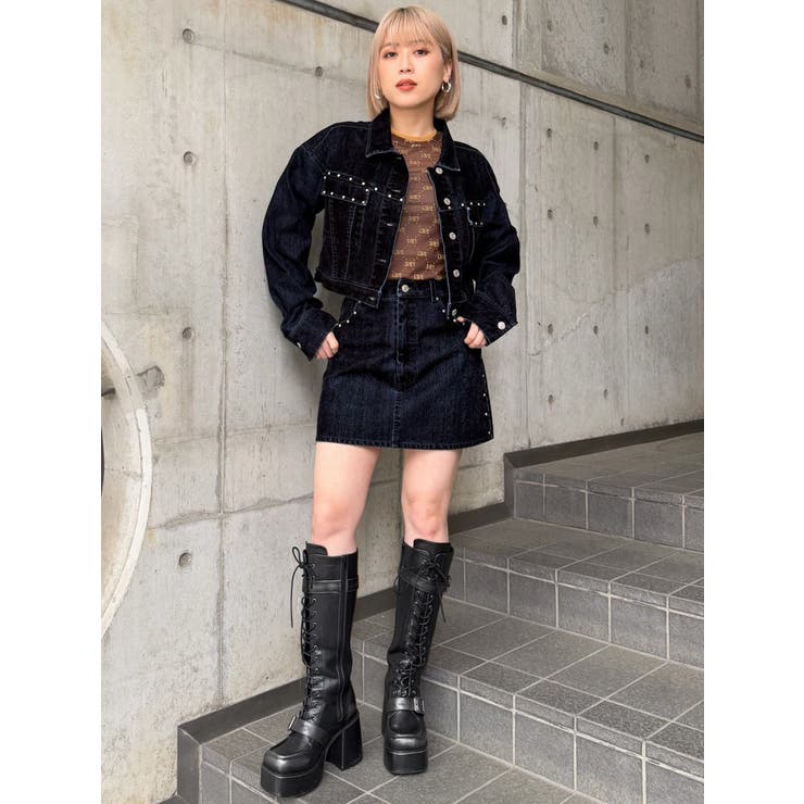 フロッキーデニムミニスカート【セット販売対象】 | MURUA | 詳細画像45 