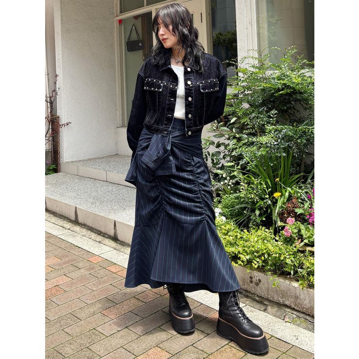 crewre クルーレ ウールライクラップロングスカート crewre online shop / ウールライクラップロングスカート