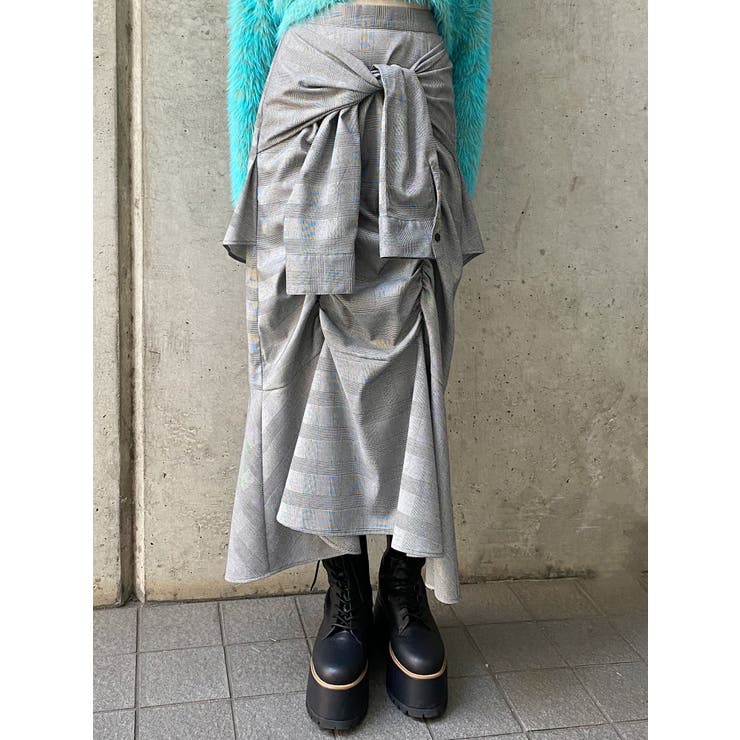 CHAM　crewre クルーレ　ウールライクラップロングスカート crewre online shop / ウールライクラップロングスカート