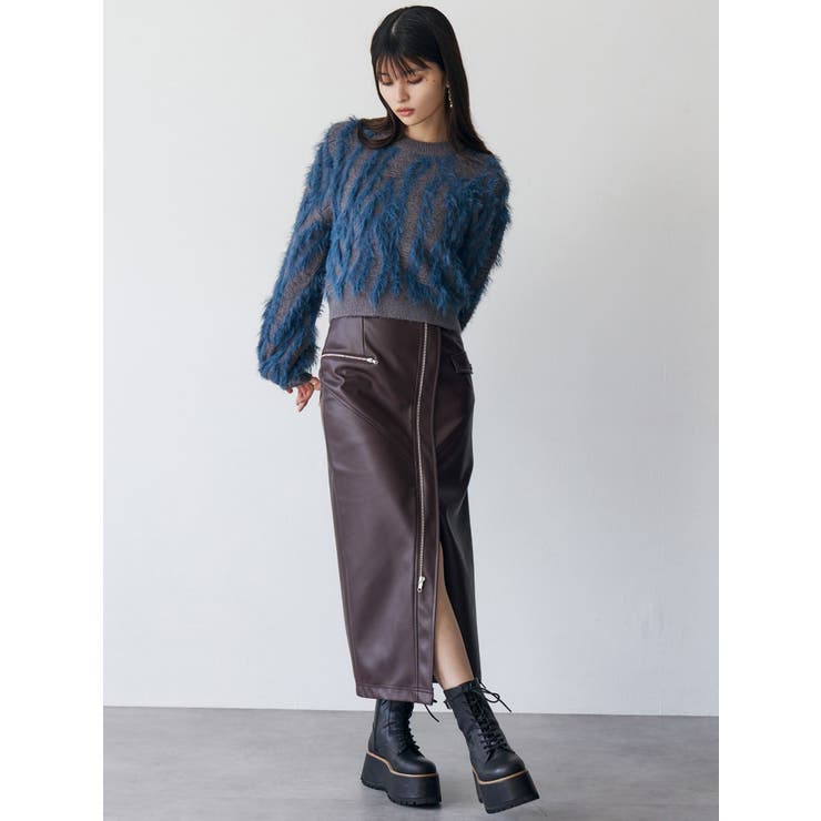 ZIPスリットフェイクレザースカート | MURUA | 詳細画像15 