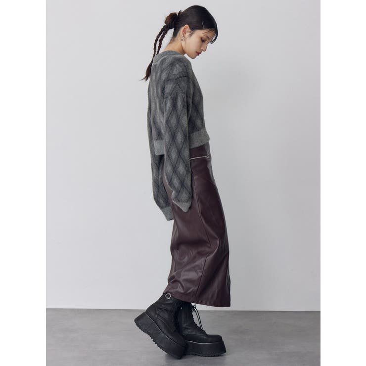 ZIPスリットフェイクレザースカート | MURUA | 詳細画像19 