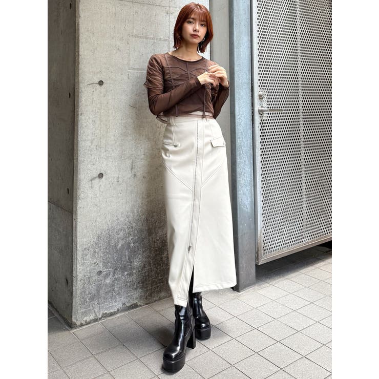 ZIPスリットフェイクレザースカート | MURUA | 詳細画像24 
