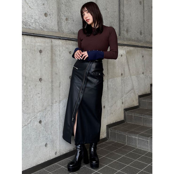 ZIPスリットフェイクレザースカート | MURUA | 詳細画像28 