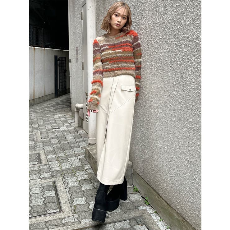 ZIPスリットフェイクレザースカート | MURUA | 詳細画像32 