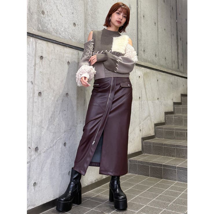 ZIPスリットフェイクレザースカート | MURUA | 詳細画像34 