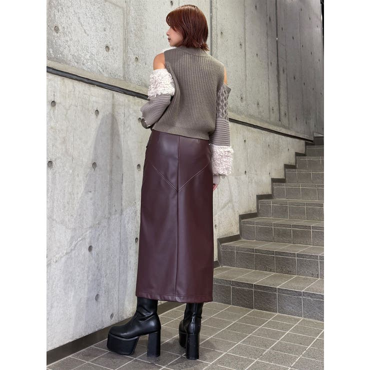 ZIPスリットフェイクレザースカート | MURUA | 詳細画像35 