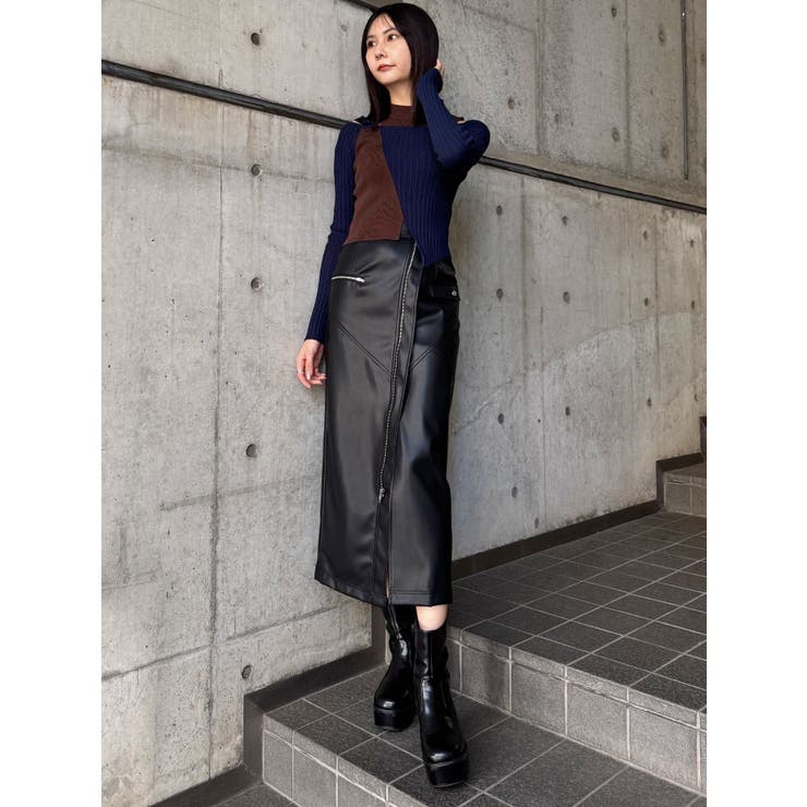 ZIPスリットフェイクレザースカート | MURUA | 詳細画像38 