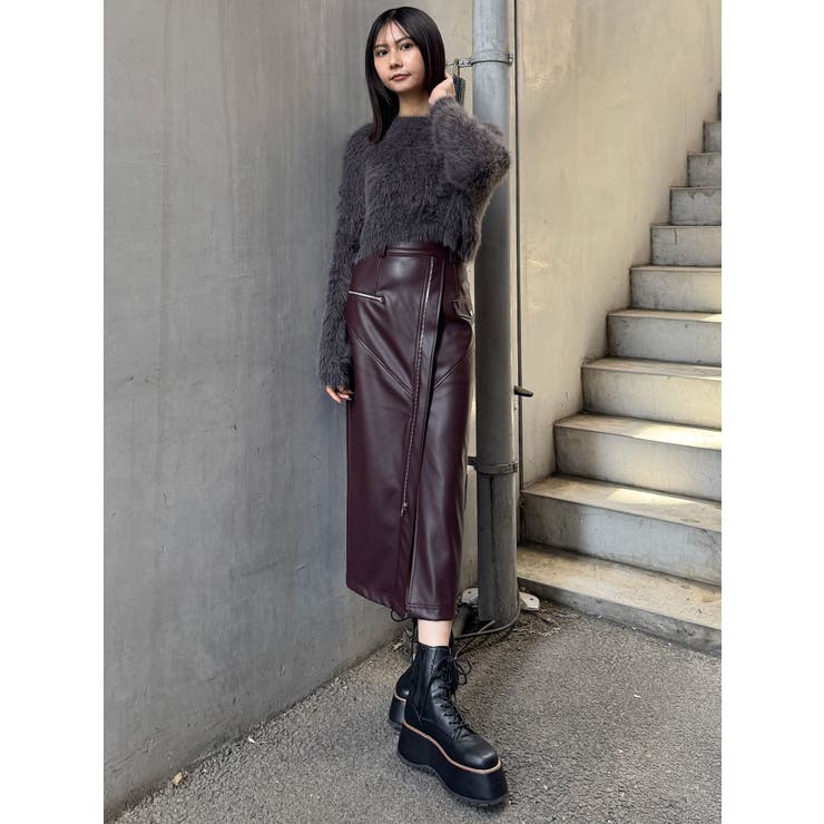ZIPスリットフェイクレザースカート | MURUA | 詳細画像40 