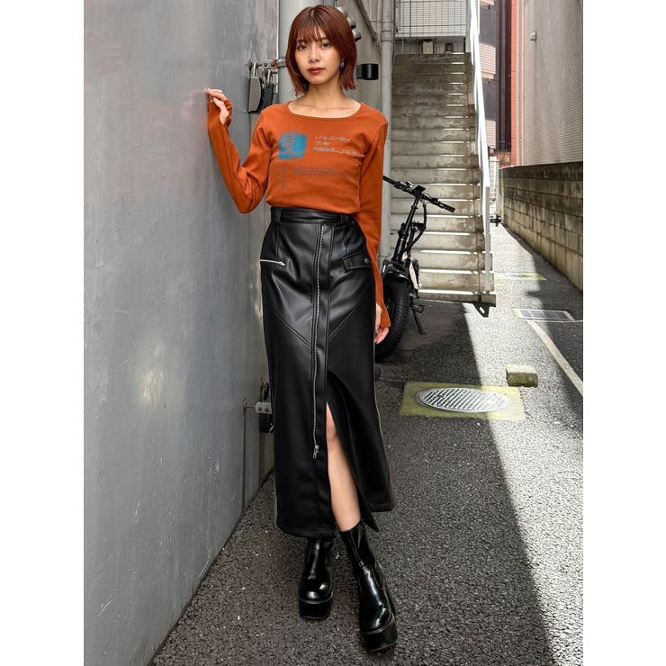 ZIPスリットフェイクレザースカート | MURUA | 詳細画像45 