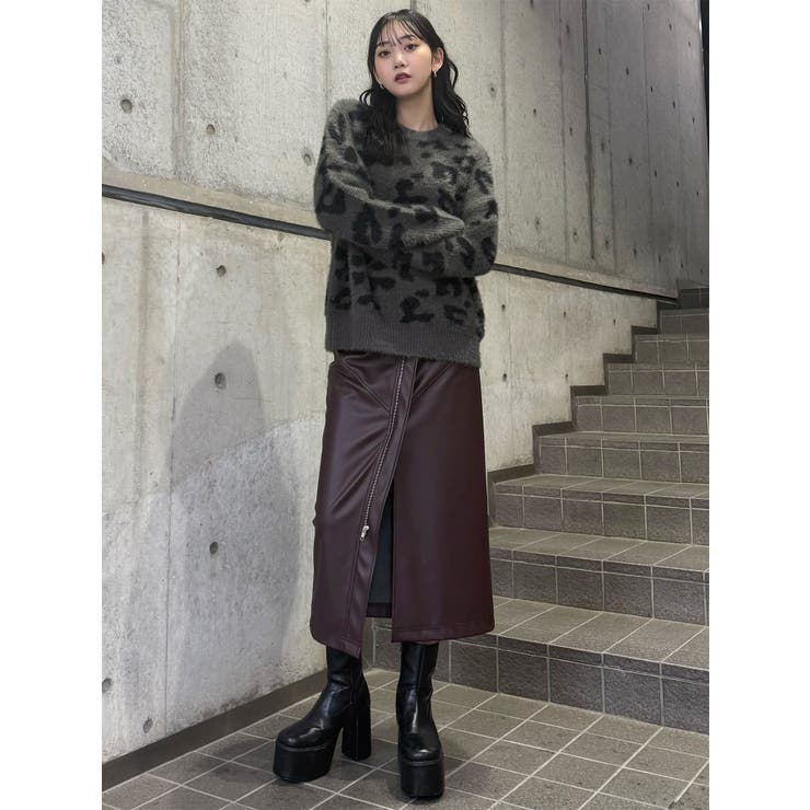 ZIPスリットフェイクレザースカート | MURUA | 詳細画像47 