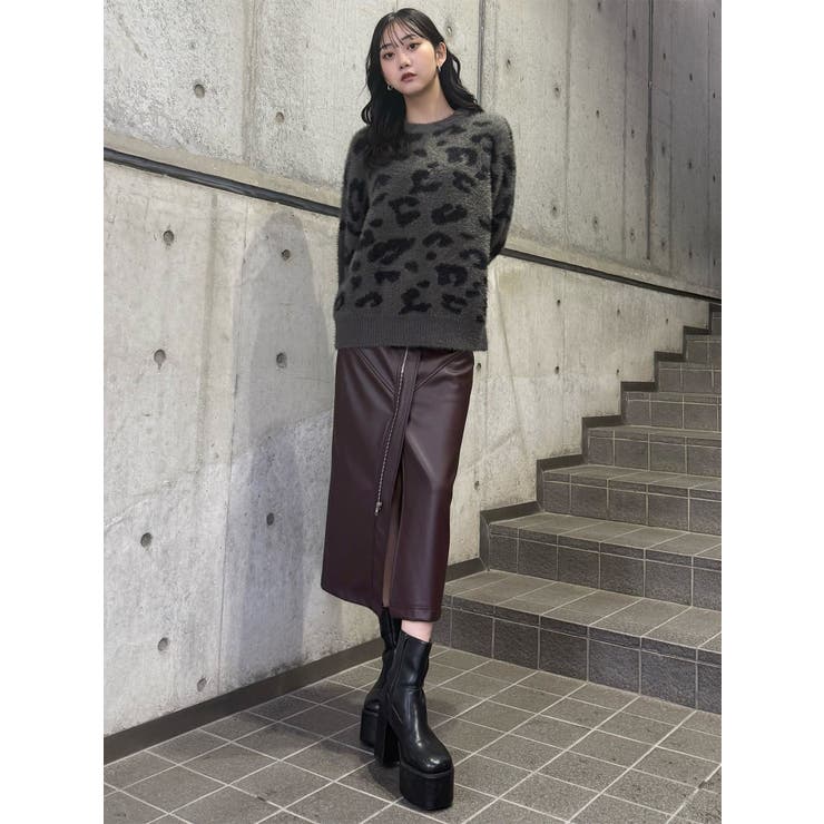 ZIPスリットフェイクレザースカート | MURUA | 詳細画像48 