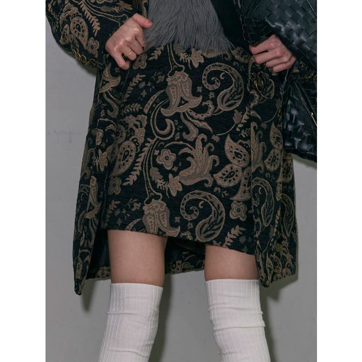 YUKKOコラボ】レースアップジャガードミニスカート【セットアップ着用