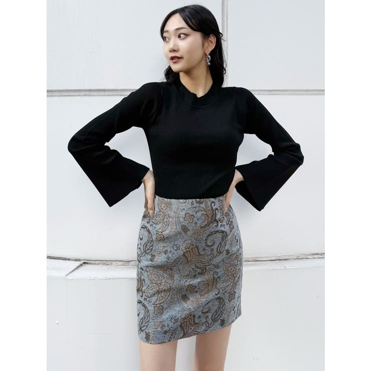 YUKKOコラボ】レースアップジャガードミニスカート【セットアップ着用