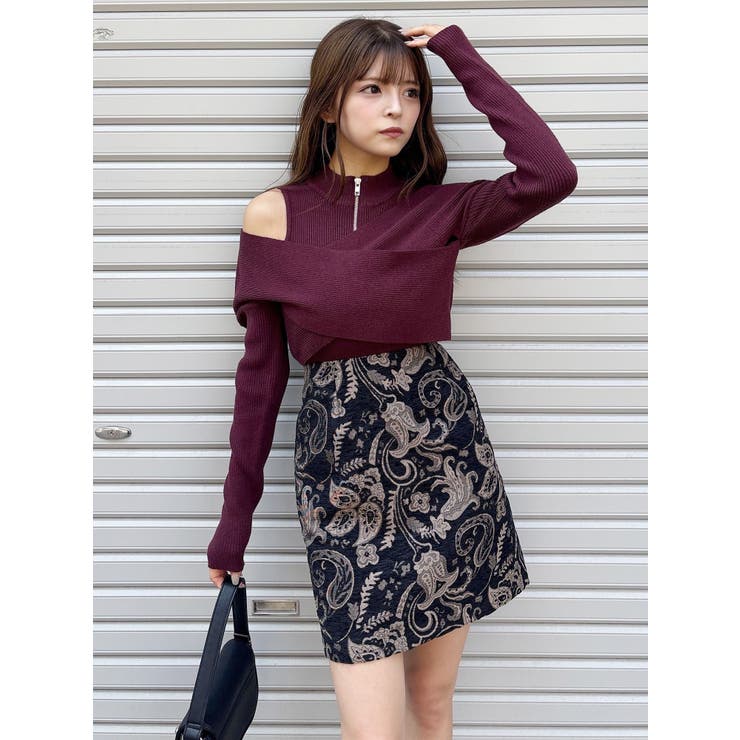 muru様 リクエスト 6点 まとめ商品 YUKKOコラボ】レースアップジャガードミニスカート【セットアップ着用