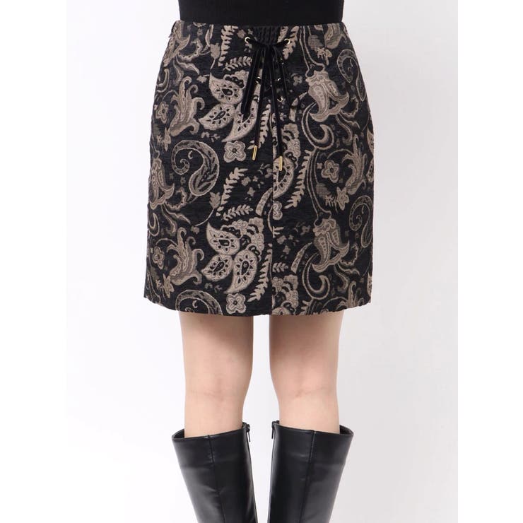 YUKKOコラボ】レースアップジャガードミニスカート【セットアップ着用