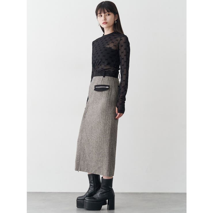 MIXパターンスリットナロースカート | MURUA | 詳細画像10 