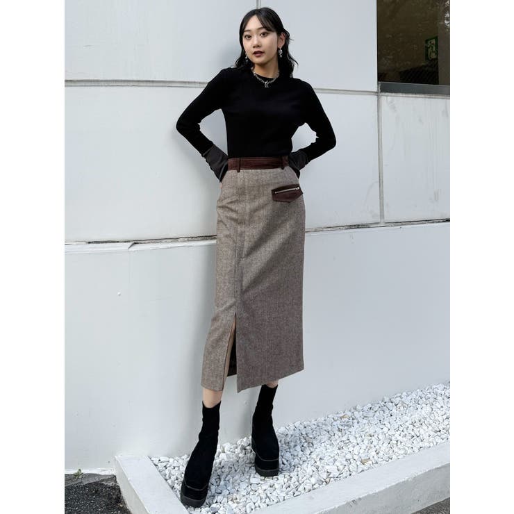 MIXパターンスリットナロースカート | MURUA | 詳細画像12 