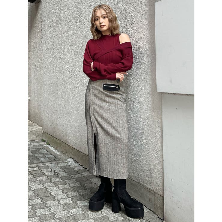 MIXパターンスリットナロースカート | MURUA | 詳細画像17 