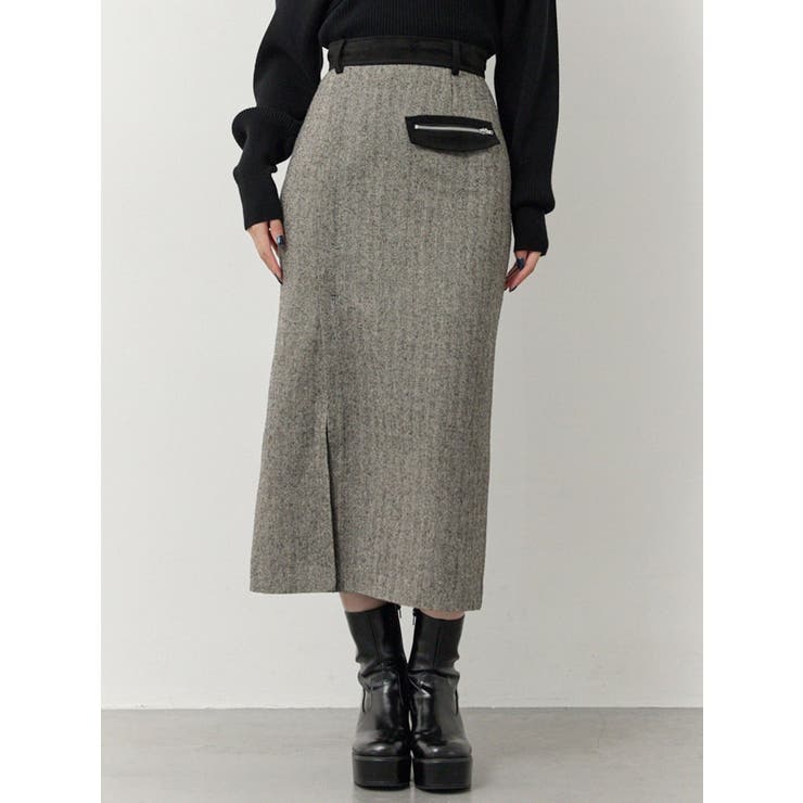 MIXパターンスリットナロースカート | MURUA | 詳細画像2 