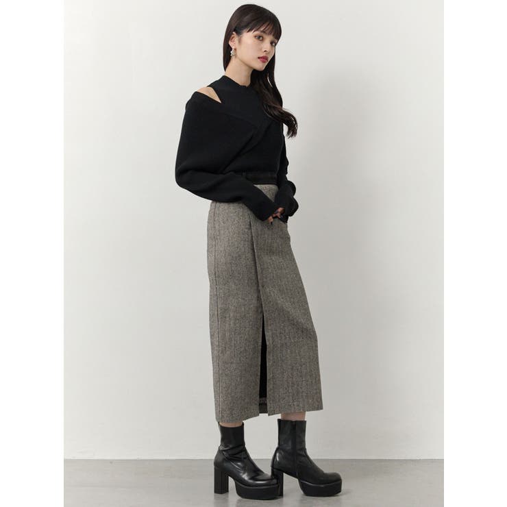 MIXパターンスリットナロースカート | MURUA | 詳細画像4 