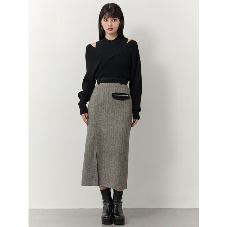 MIXパターンスリットナロースカート | MURUA | 詳細画像5 
