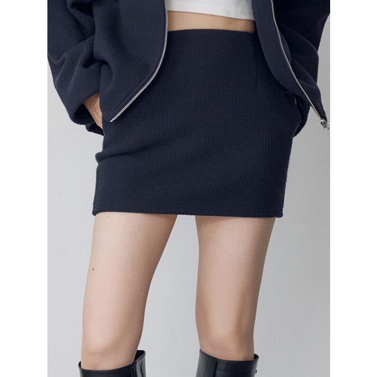 ネイビー | リブミニスカート【セット販売対象】 | MURUA