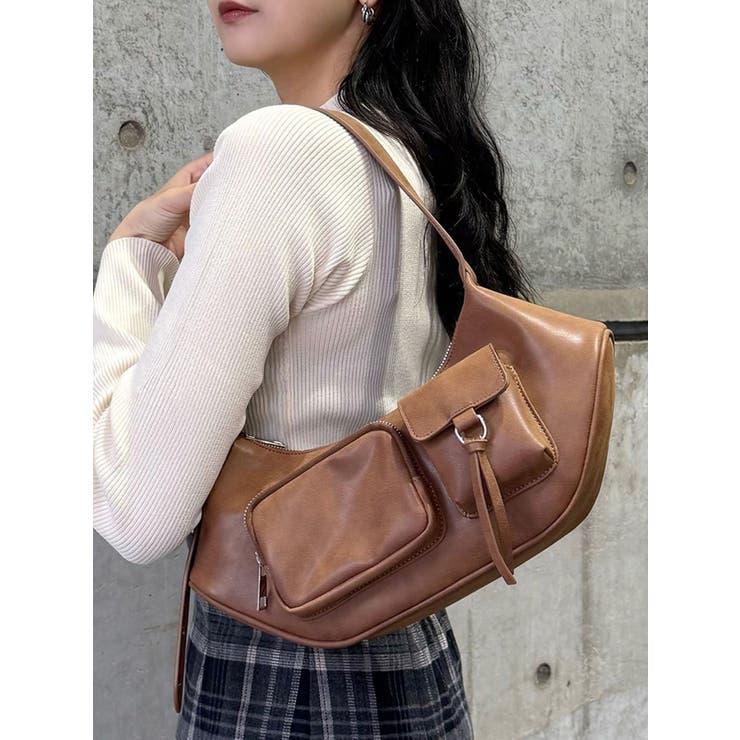 キャメル | ダブルポケットショルダーバッグ | MURUA