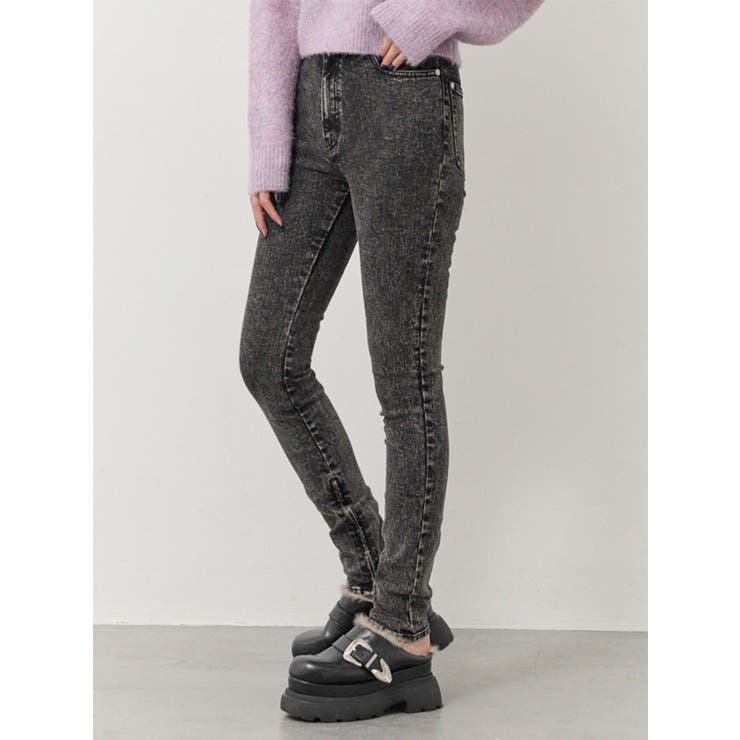 ブラック | ジップヘムスキニーデニム | MURUA