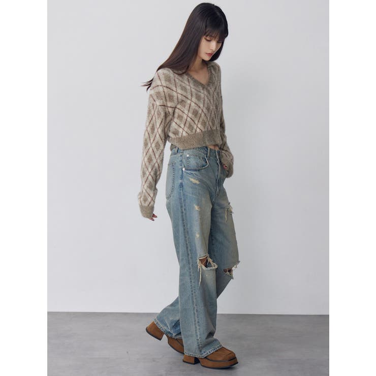 グリンプスダメージデニム | MURUA | 詳細画像4 