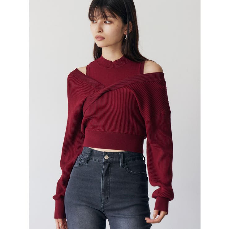 ボルドー | カシュクールドッキングニット | MURUA
