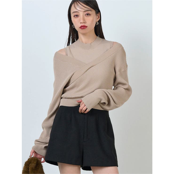 ベージュ | カシュクールドッキングニット | MURUA