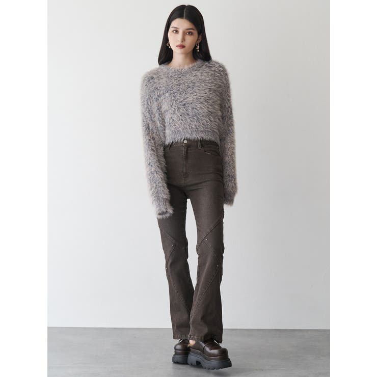 バイカラーMIXシャギーニット | MURUA | 詳細画像18 